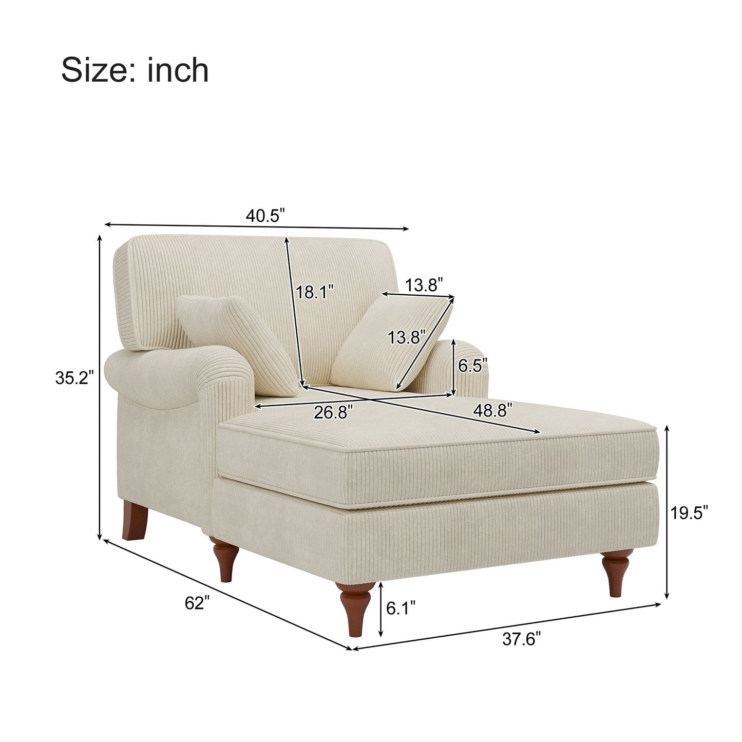 Luxurious Chaise Lounge - Sleeper Sofa